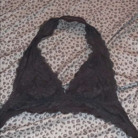 Free People Other - Free People Gray Halter Lace Bralette